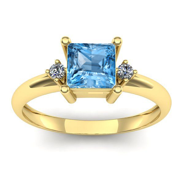 Inel de logodna cu topaz blue patrat