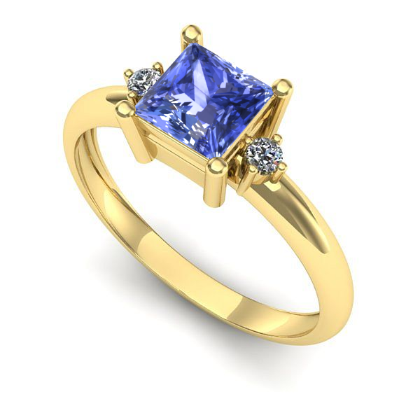 Inel din aur galben cu tanzanit