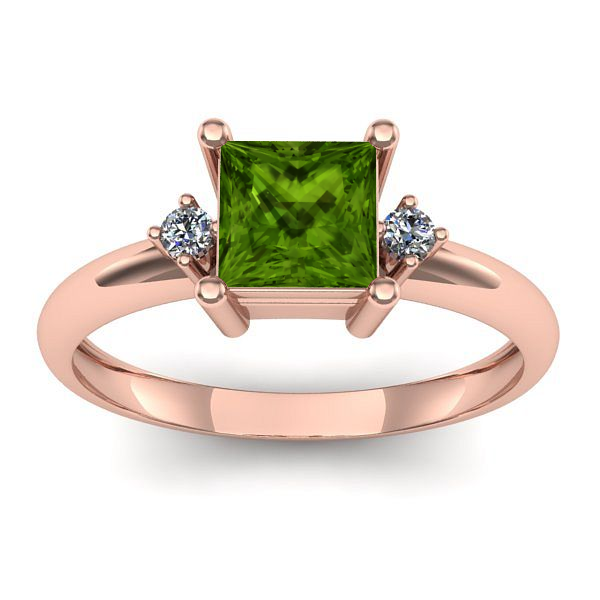 Inel cu peridot patrat