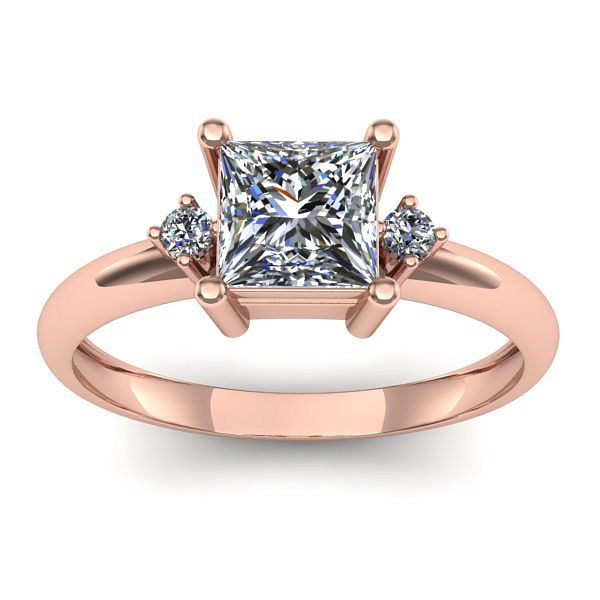 Inel cu safir alb patrat