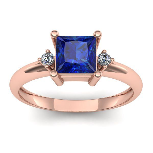 Inel de logodna cu safir patrat