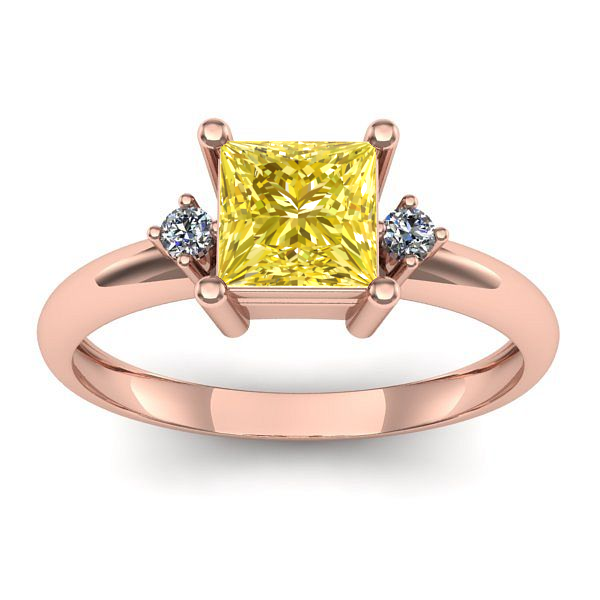 Inel cu safir galben patrat