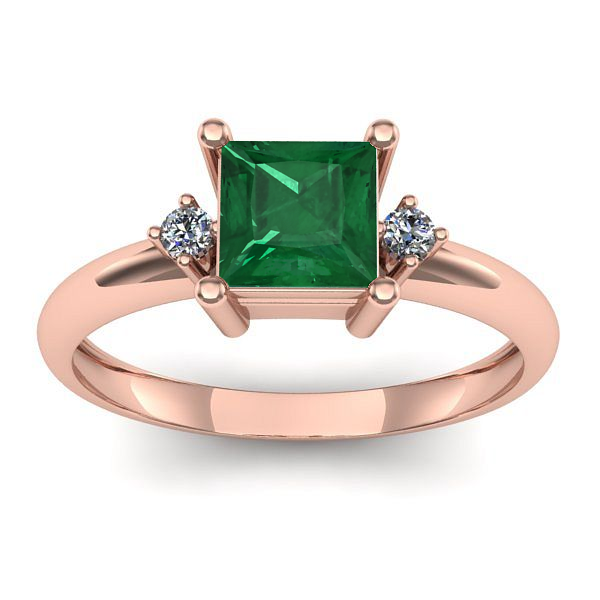 Inel de logodna cu smarald patrat