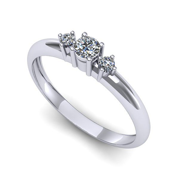 Inel de logodna din aur alb cu diamant