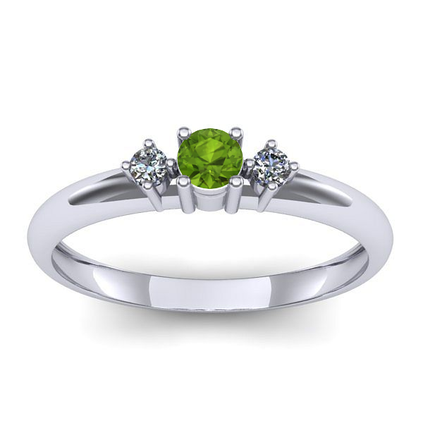 Inel logodna cu peridot rotund