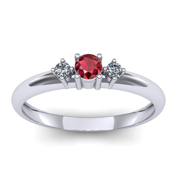 Inel de logodna cu rubin rotund