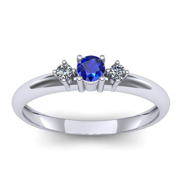 Inel de logodna cu safir rotund