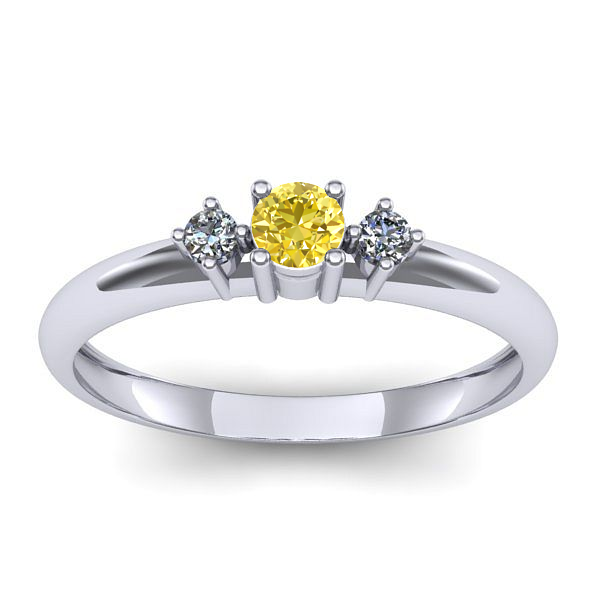 Inel logodna cu safir galben rotund