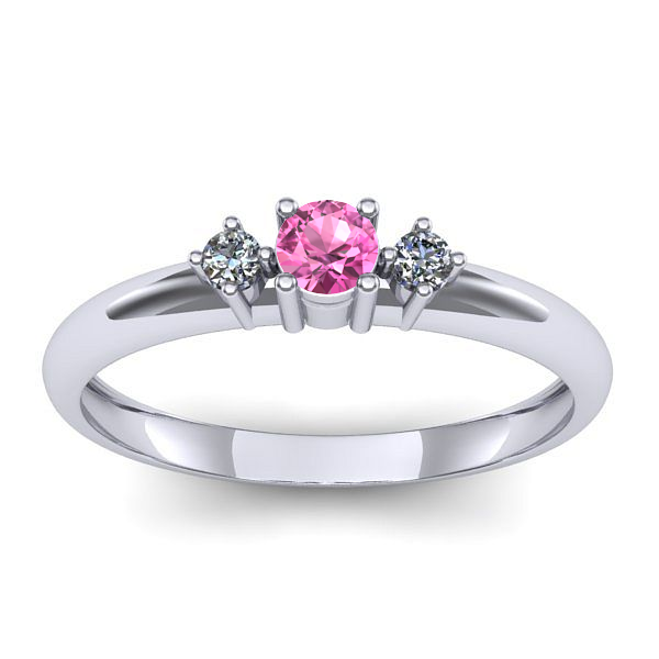Inel de logodna cu safir roz rotund