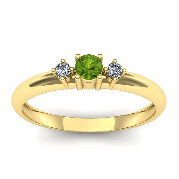 Inel de logodna cu peridot rotund