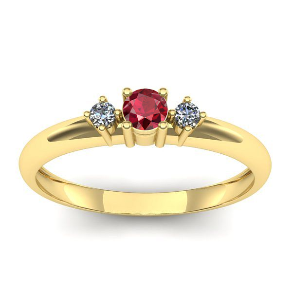 Inel cu rubin rotund