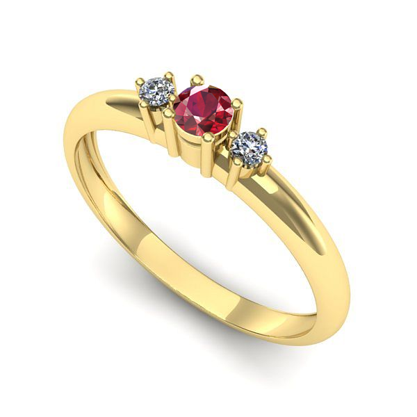 Inel din aur galben cu rubin