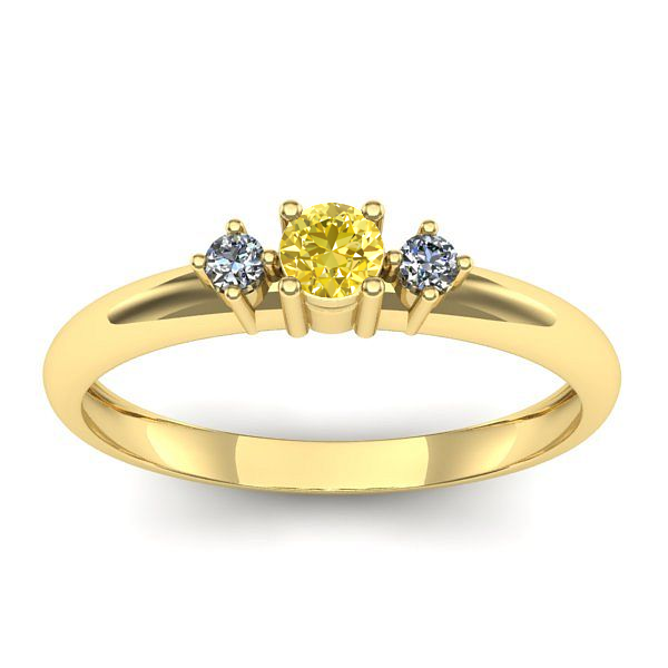 Inel logodna cu safir galben rotund