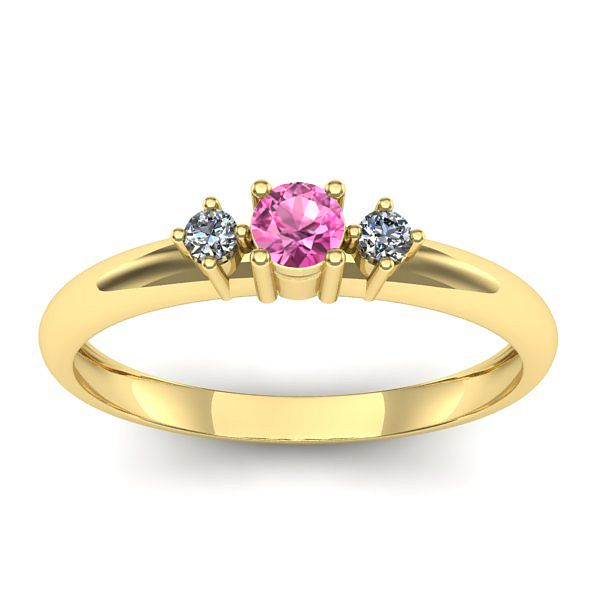 Inel de logodna cu safir roz rotund