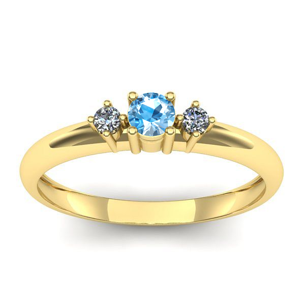 Inel cu topaz blue rotund