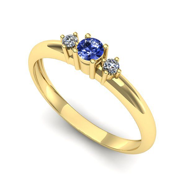 Inel din aur galben cu tanzanit