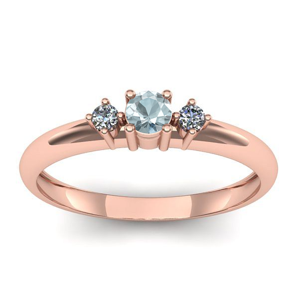 Inel cu aquamarin rotund