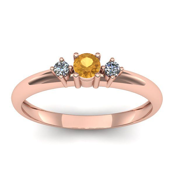 Inel de logodna cu citrin rotund