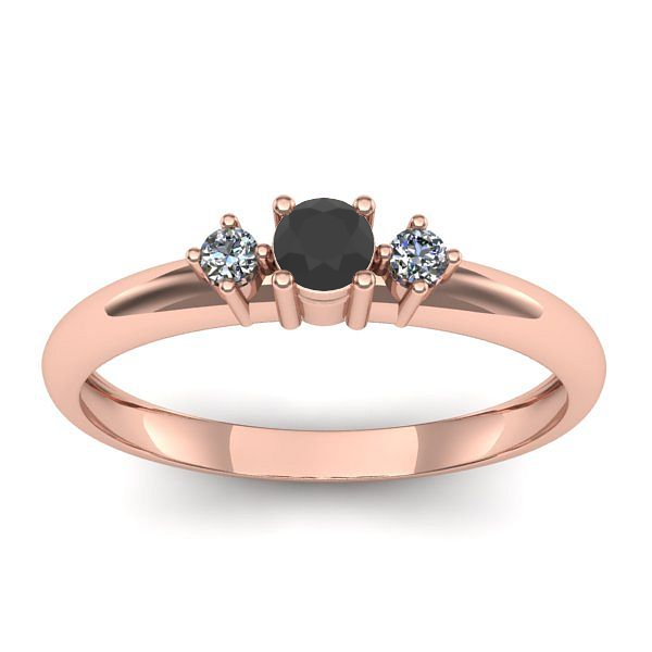 Inel logodna cu diamant negru rotund
