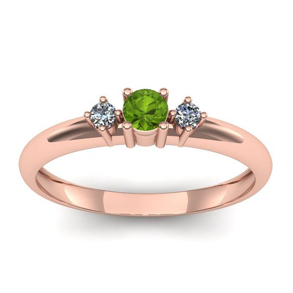 Inel cu peridot rotund