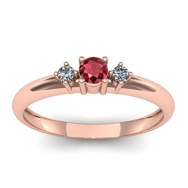 Inel logodna cu rubin rotund