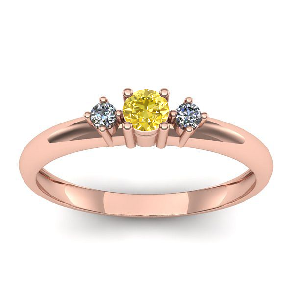 Inel cu safir galben rotund