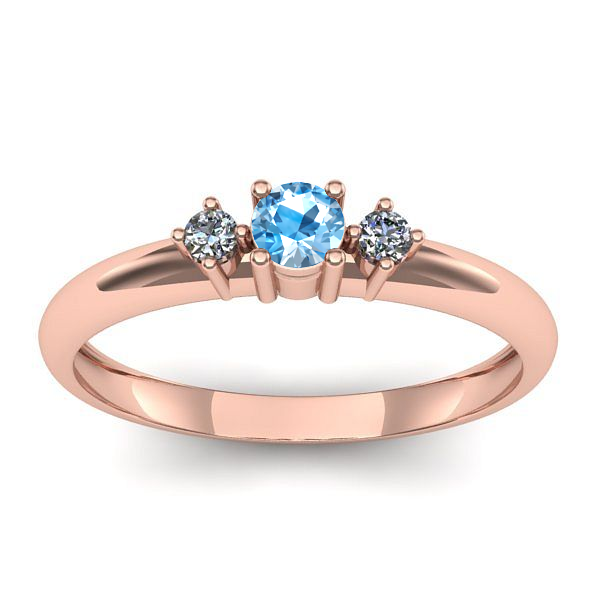 Inel de logodna cu topaz blue rotund