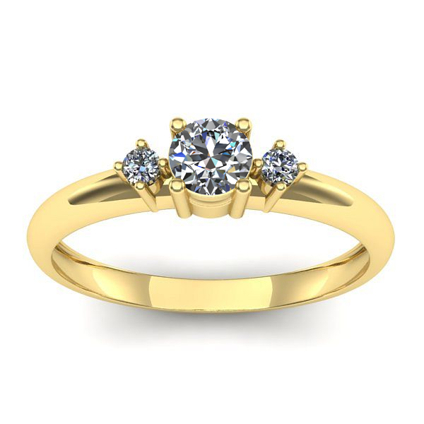 Inel cu diamant rotund