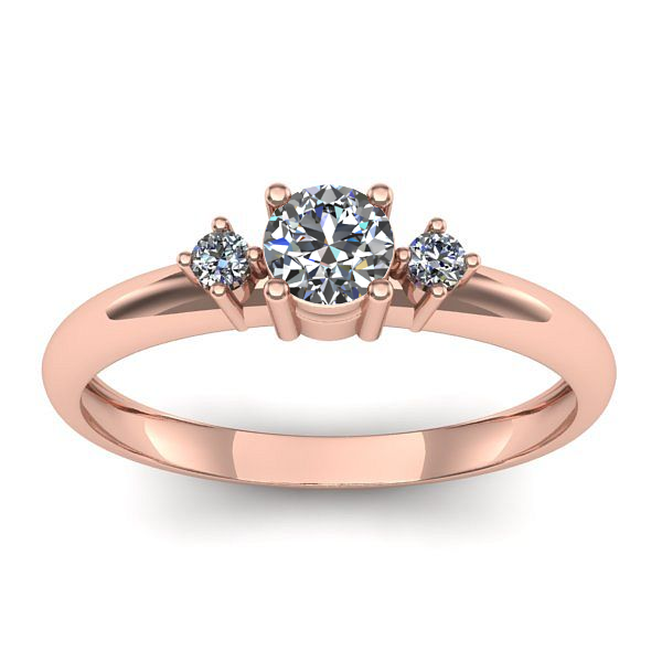 Inel cu diamant rotund