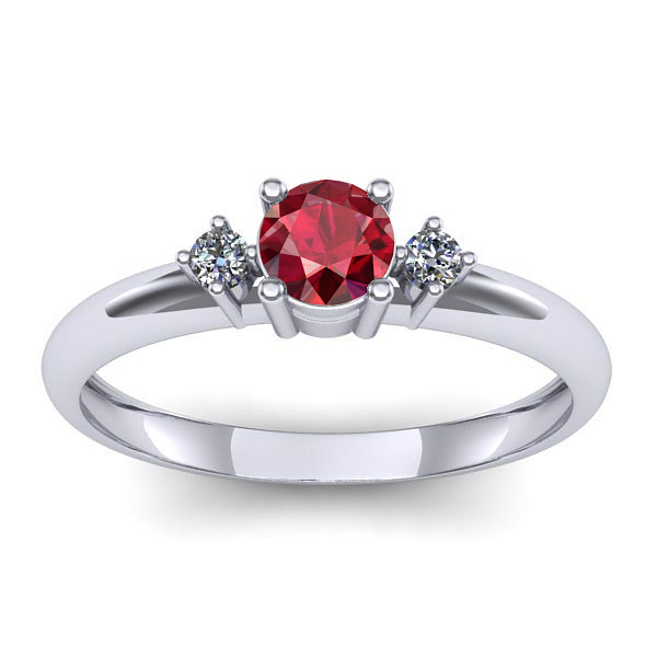 Inel de logodna cu rubin rotund