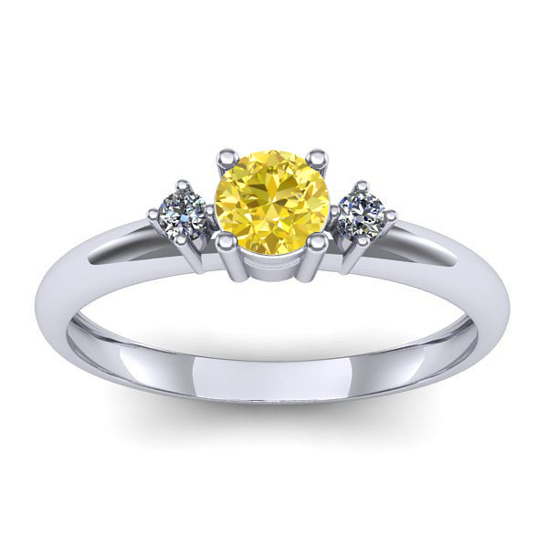 Inel de logodna cu safir galben rotund