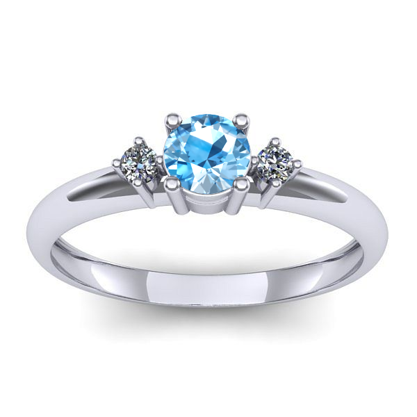 Inel logodna cu topaz blue rotund