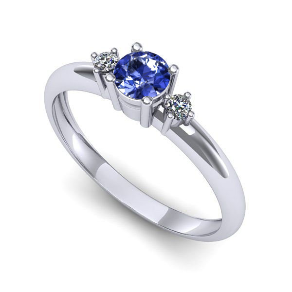 Inel din aur alb cu tanzanit