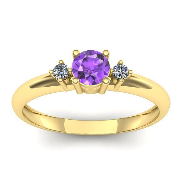 Inel logodna cu ametist rotund