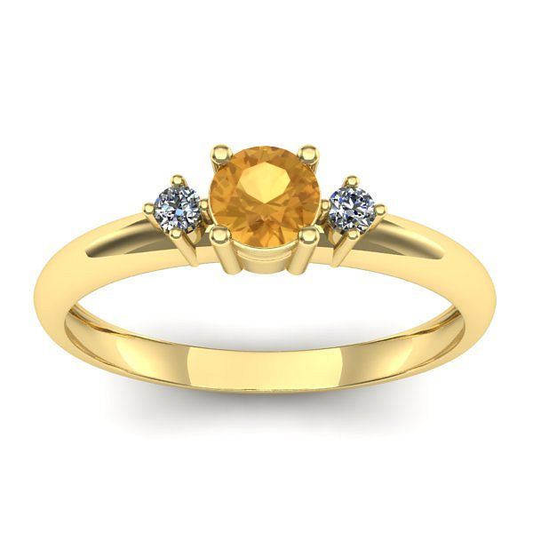 Inel de logodna cu citrin rotund