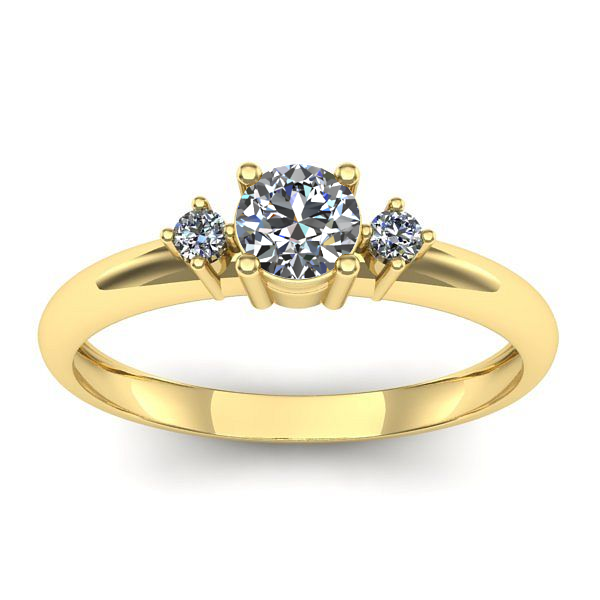 Inel cu diamant rotund