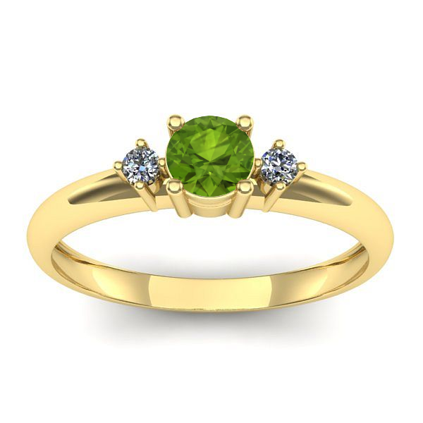 Inel logodna cu peridot rotund