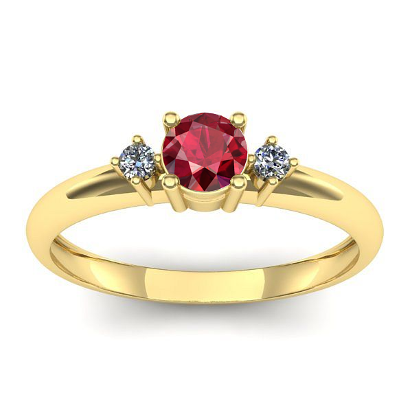 Inel logodna cu rubin rotund