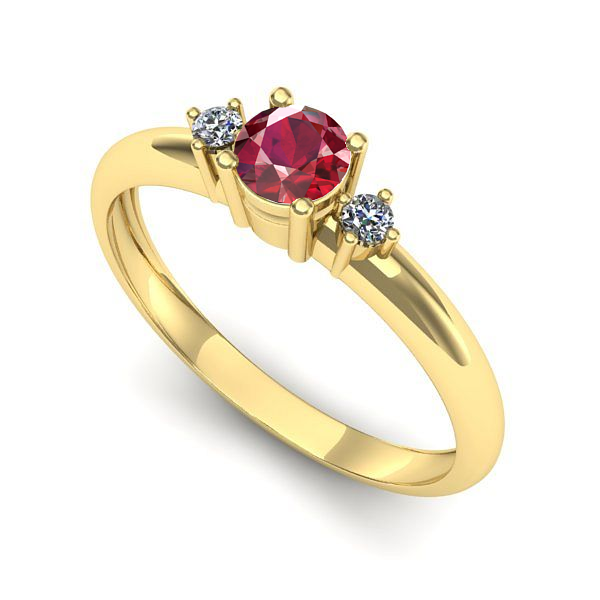 Inel de logodna din aur galben cu rubin