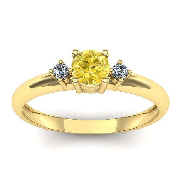 Inel cu safir galben rotund