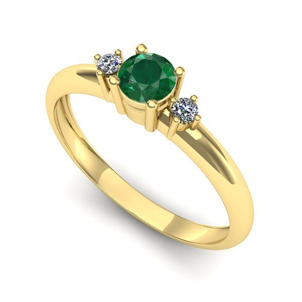 Inel din aur galben cu smarald