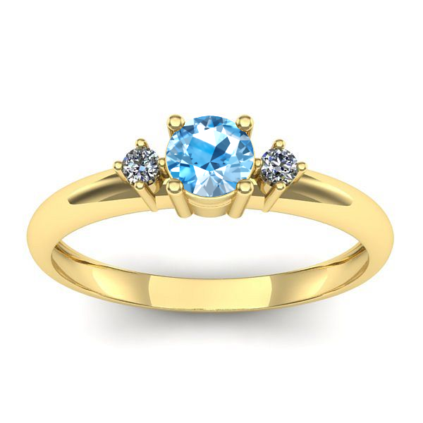 Inel de logodna cu topaz blue rotund