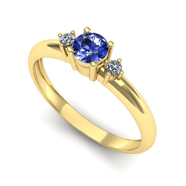 Inel de logodna din aur galben cu tanzanit