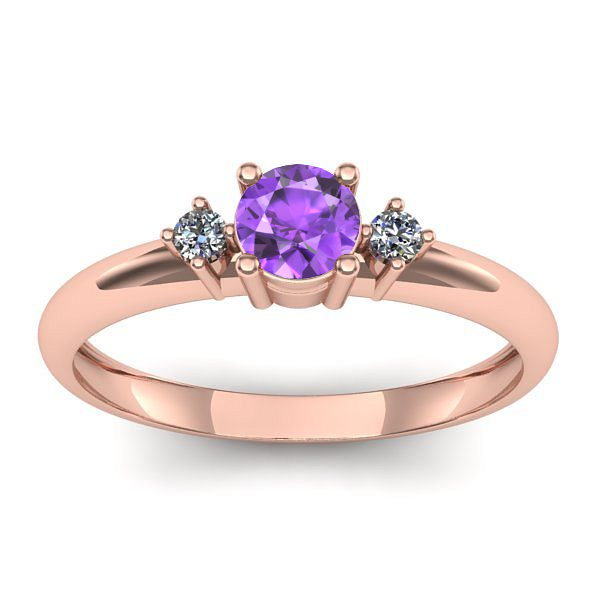 Inel logodna cu ametist rotund