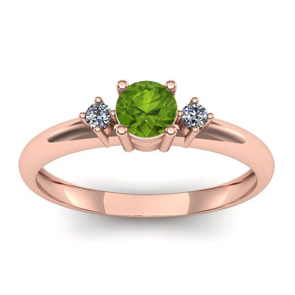 Inel logodna cu peridot rotund