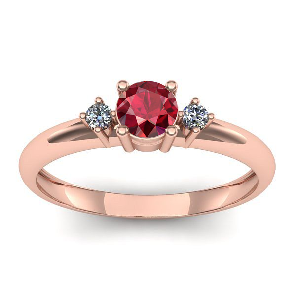Inel logodna cu rubin rotund