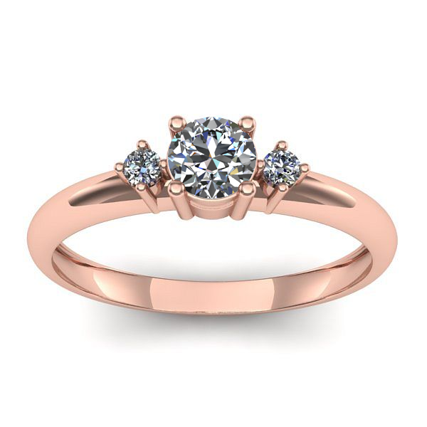 Inel logodna cu safir alb rotund