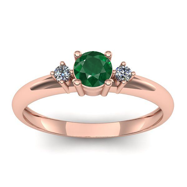 Inel logodna cu smarald rotund