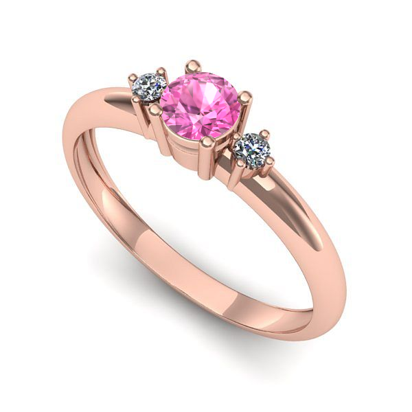 Inel din aur roz cu safir roz