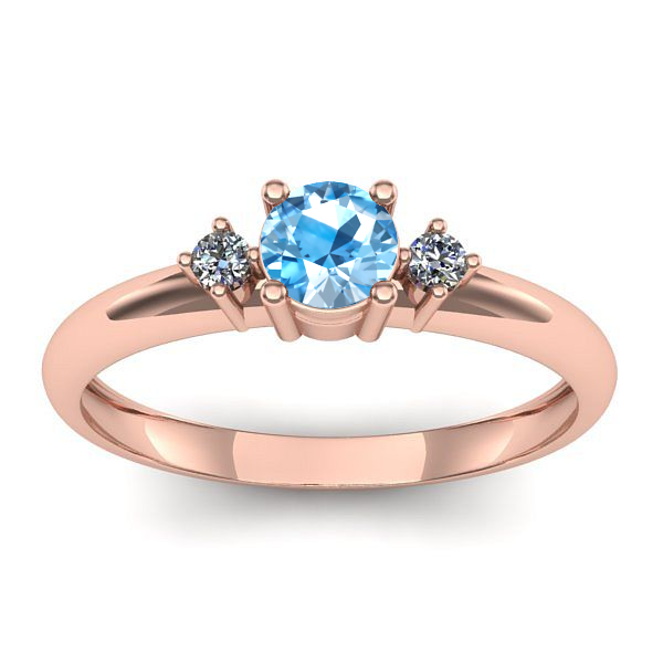 Inel cu topaz blue rotund